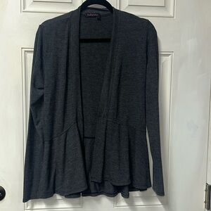 Small super soft,charcoal gray, cropped, single tier, cardigan